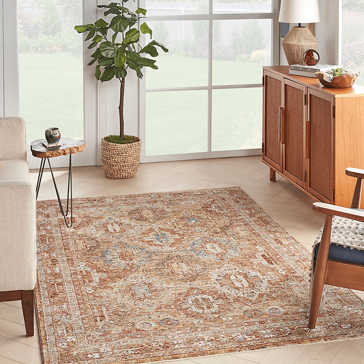 Rug Boutique Sahar Red Polypropylene Fabric | Rooms to Go