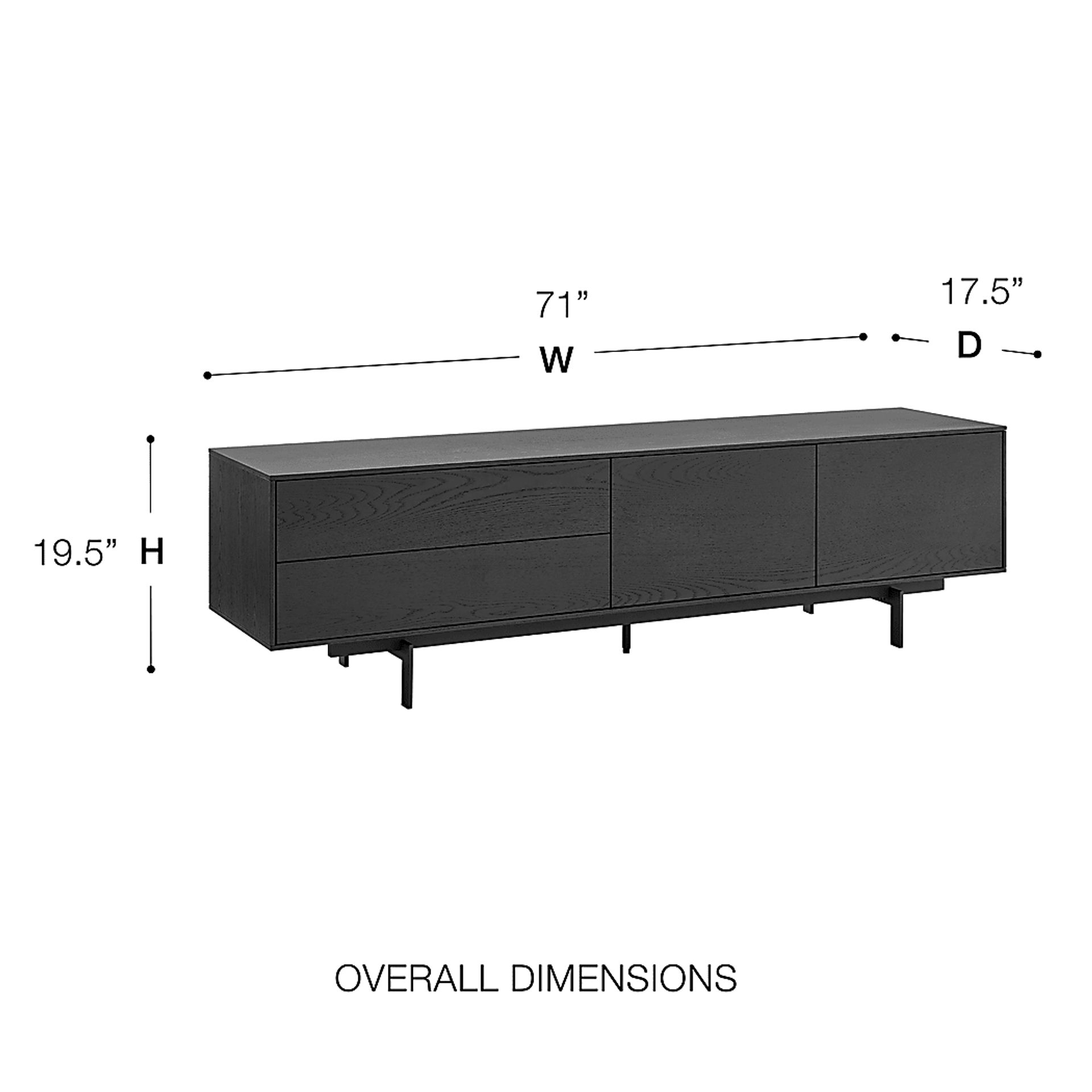 Sahe Black 71in. Console - Image 8