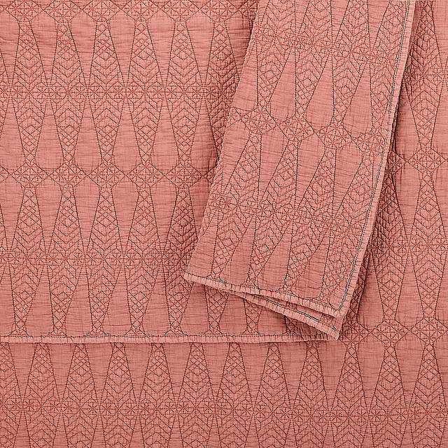 Saible Red Brown King 3 Pc Quilt Set - Thumbnail - Image 4