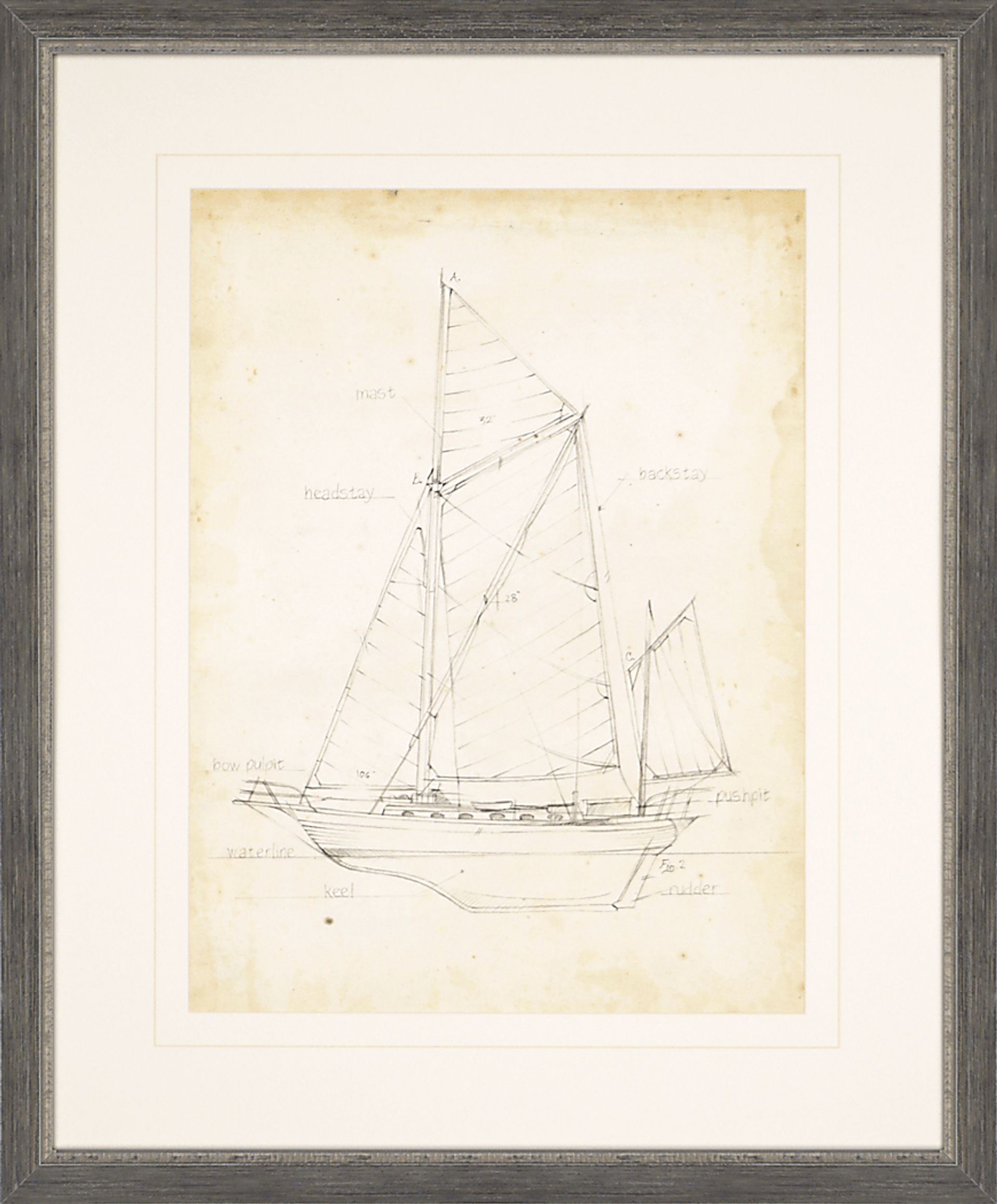 Sailboat Blueprint V Artwork - Image 1