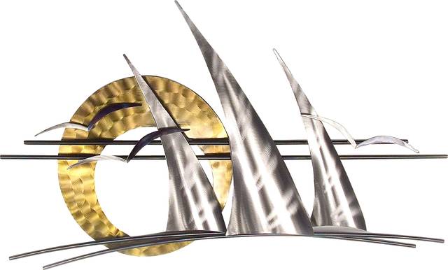 Sailing Away Silver Indoor/Outdoor Wall Art - Thumbnail - Image 1