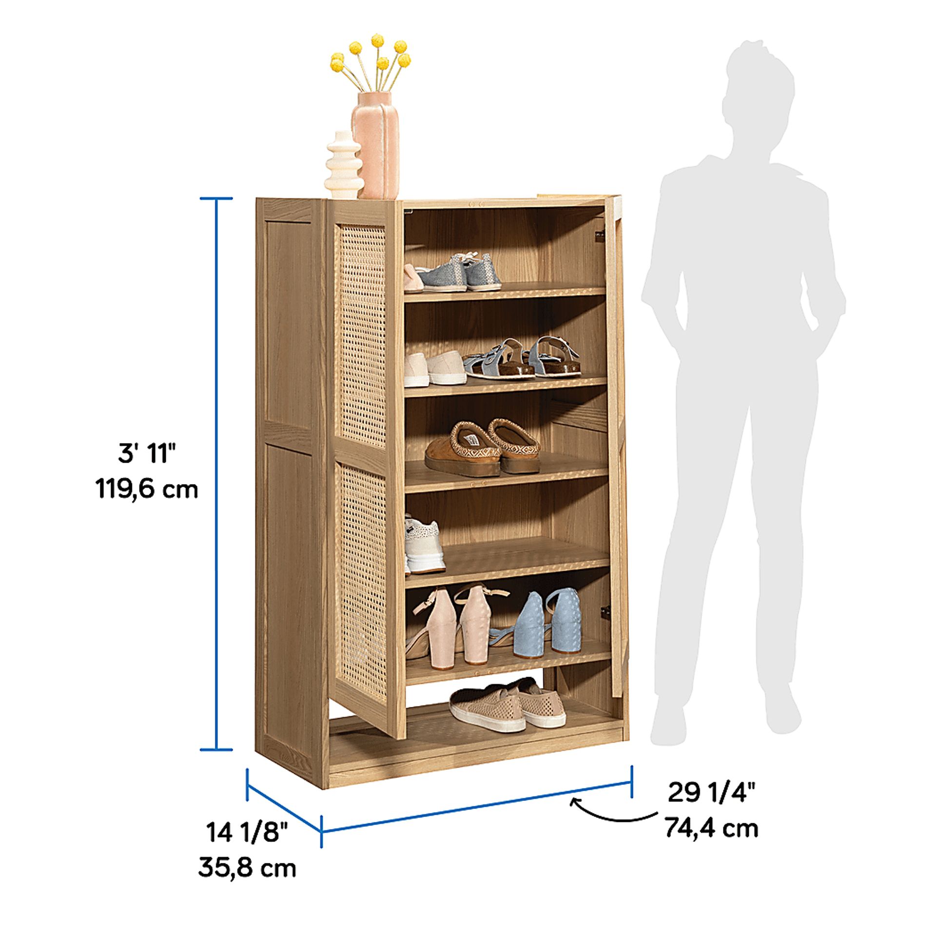 Sailphone Brown Shoe Storage Cabinet - Image 4