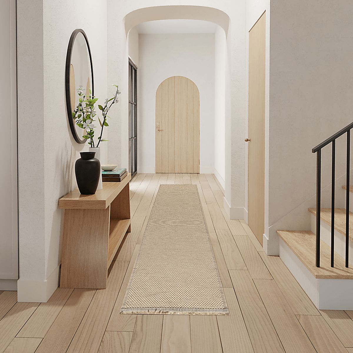 Sailwell Natural Beige,White Rug | Rooms to Go