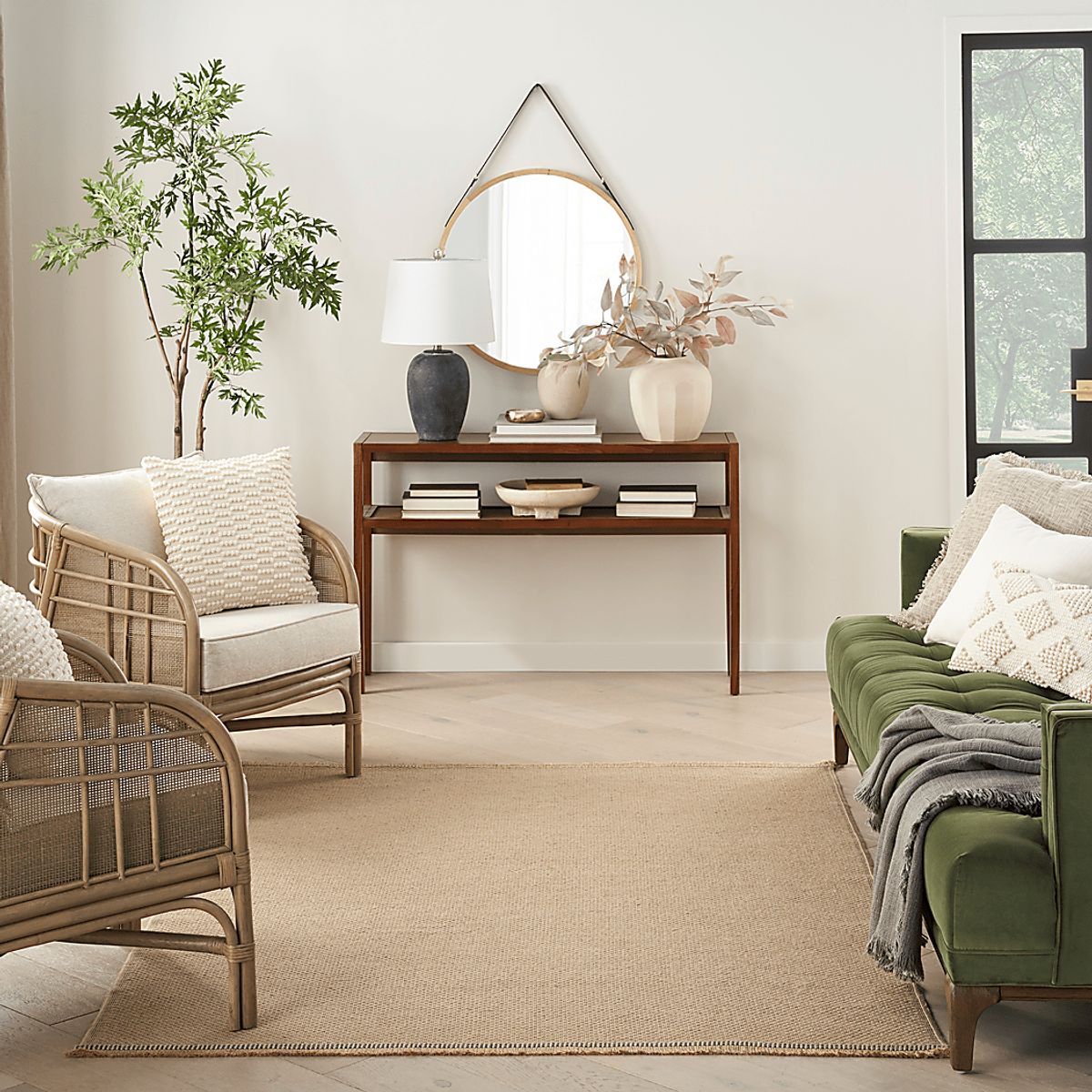Sailwell Natural Beige,White Rug | Rooms to Go