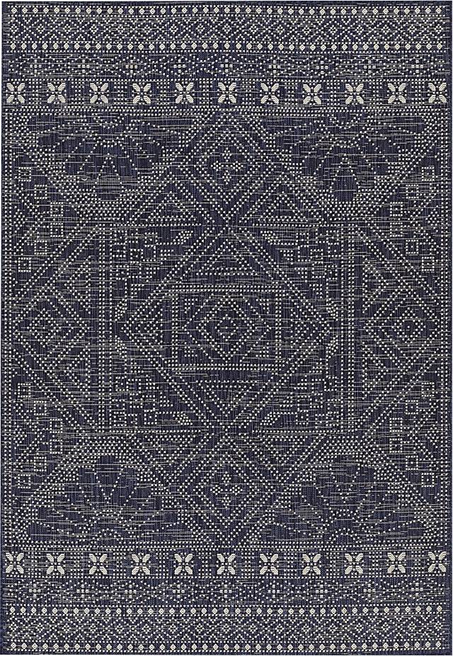Saint Albany Navy 6'6 x 9' Indoor/Outdoor Rug - Thumbnail - Image 1