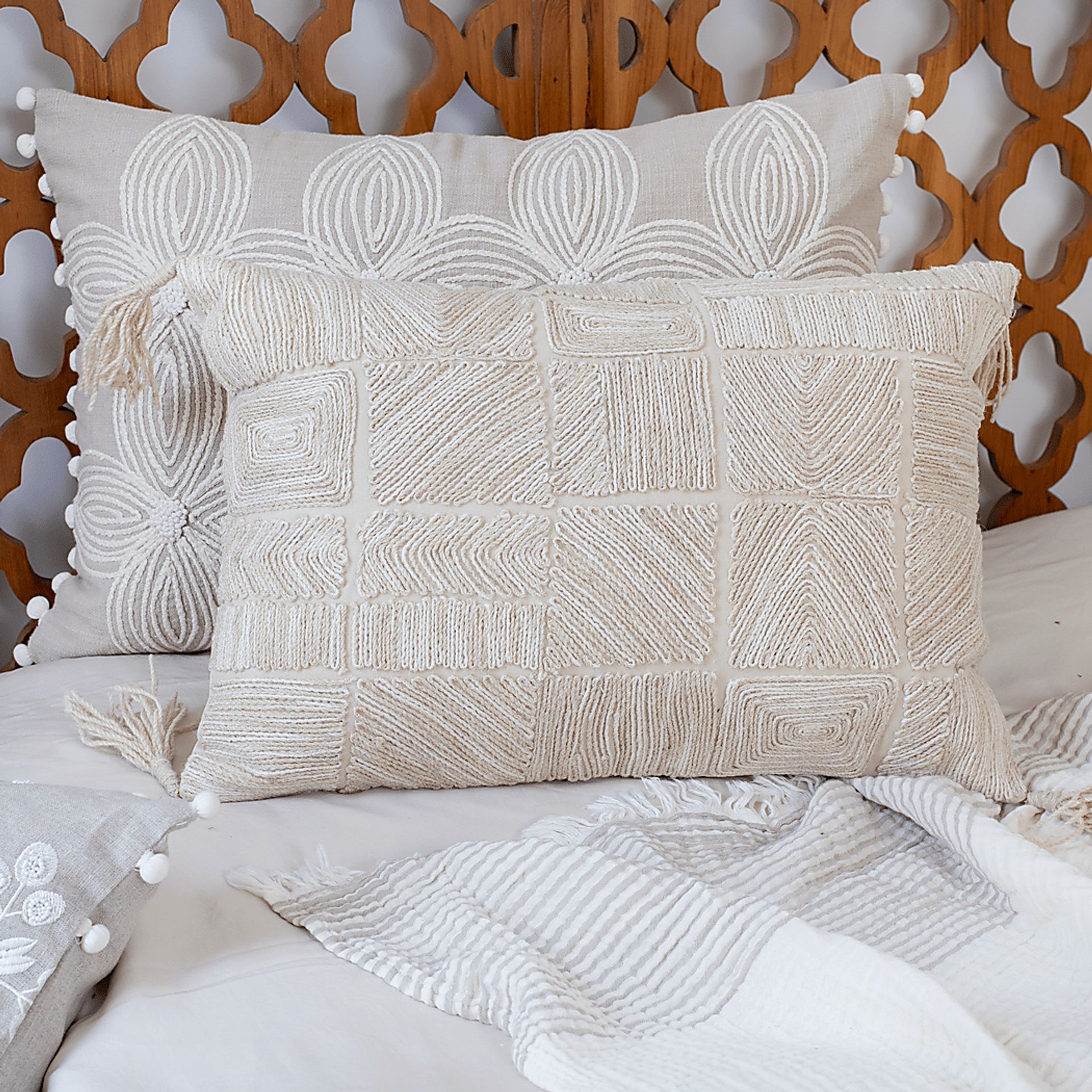 Sajid Tan Lumbar Pillow - Image 2