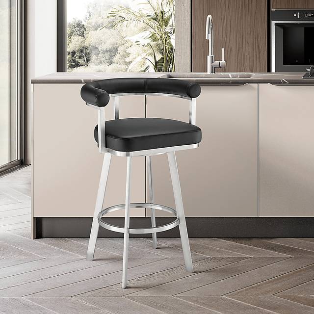 Salaignac Black Swivel Counter Stool - Thumbnail - Image 2