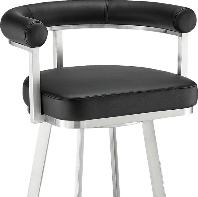 Salaignac Black Swivel Counter Stool - Thumbnail - Image 7