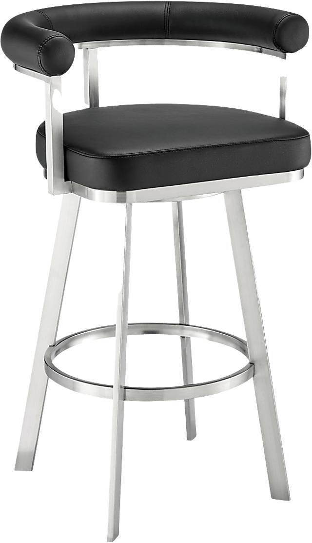 Salaignac Black Swivel Counter Stool - Thumbnail - Image 1