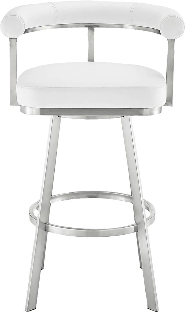 Salaignac White Swivel Counter Stool - Thumbnail - Image 3