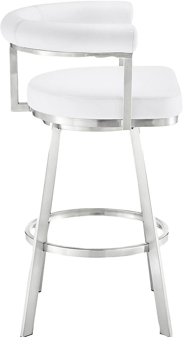 Salaignac White Swivel Counter Stool - Thumbnail - Image 4