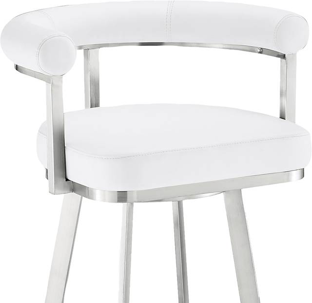 Salaignac White Swivel Counter Stool - Thumbnail - Image 7