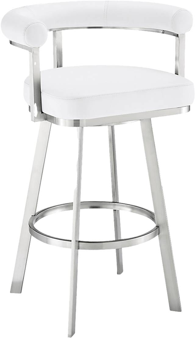 Salaignac White Swivel Counter Stool - Thumbnail - Image 1
