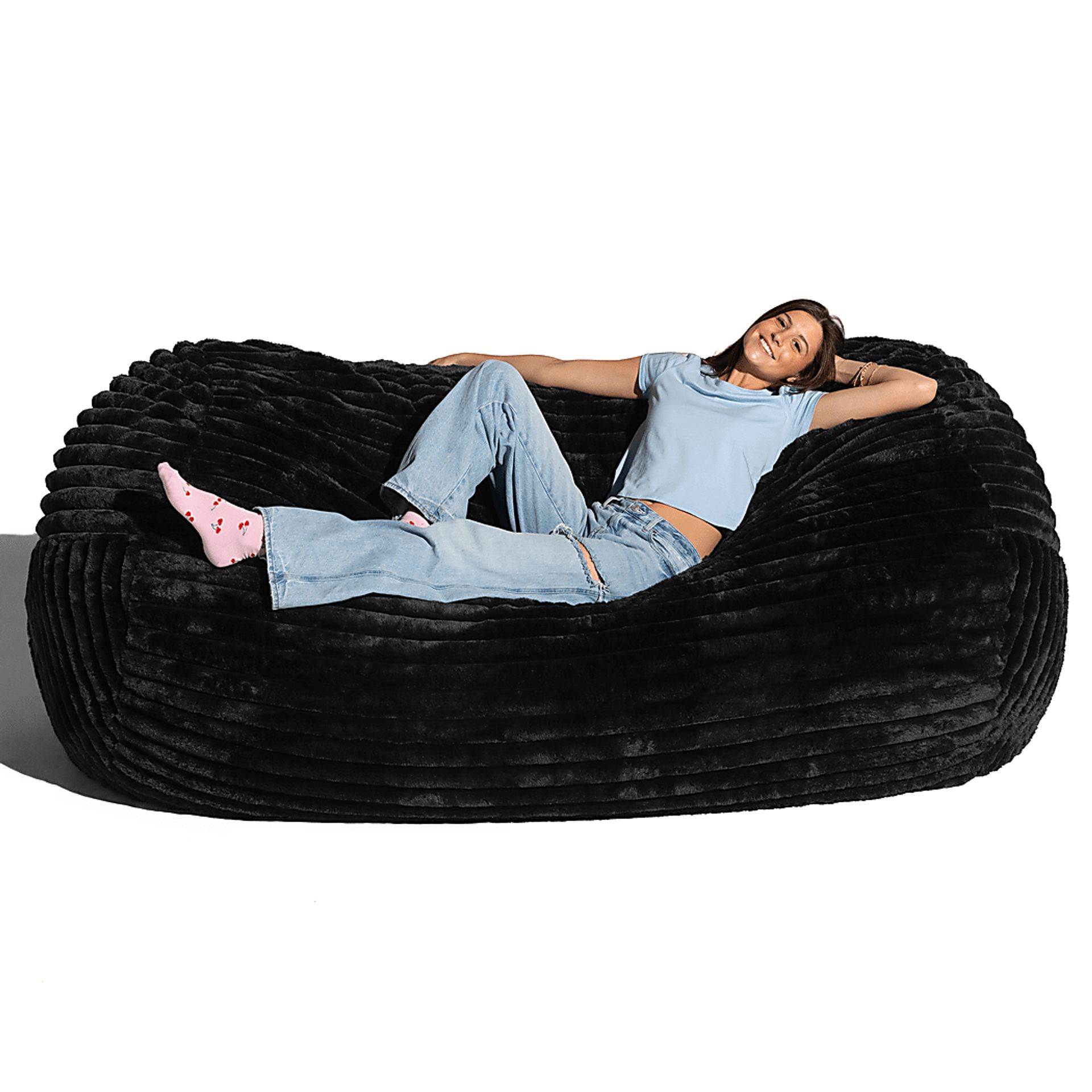 Saleia Black Large Bean Bag Lounger - Image 2