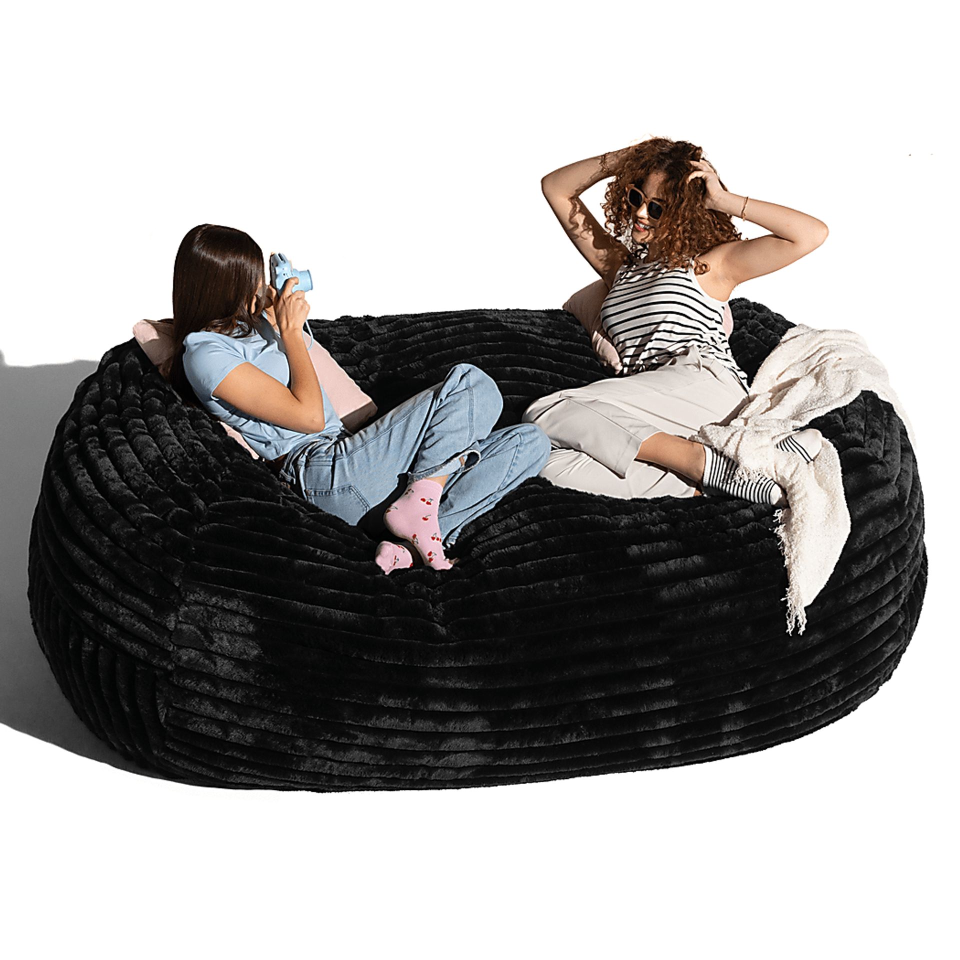 Saleia Black Large Bean Bag Lounger - Image 3