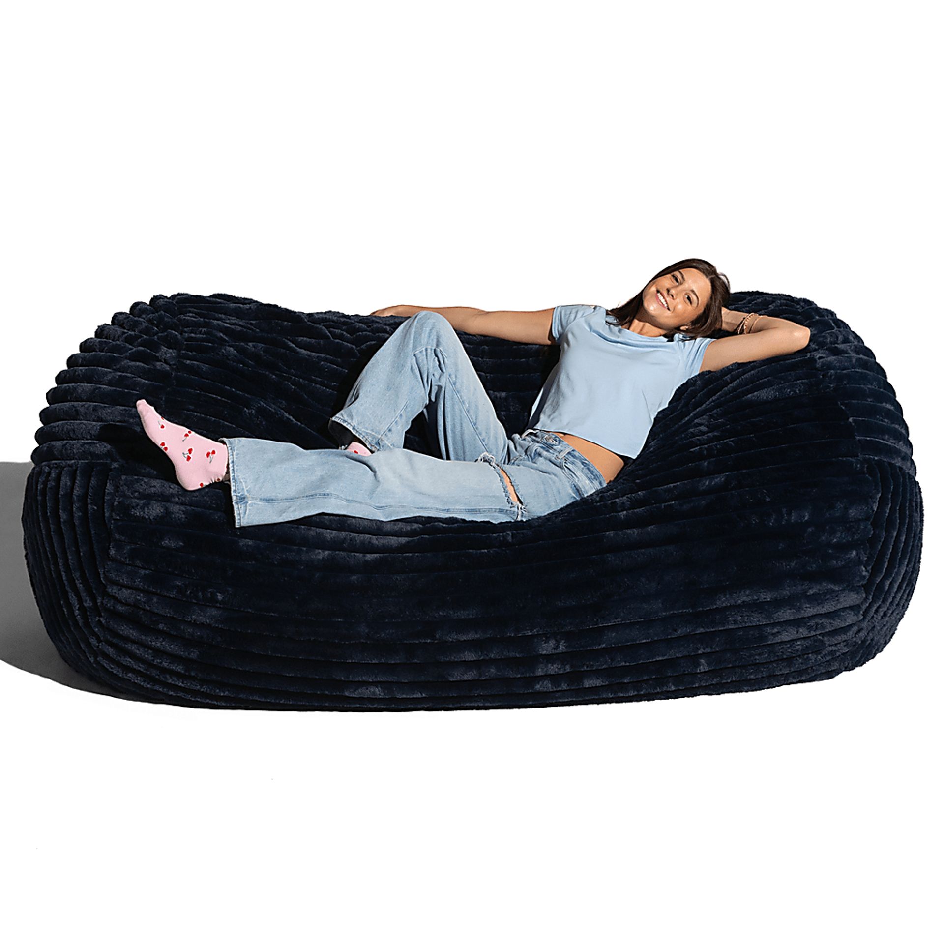Saleia Blue Large Bean Bag Lounger - Image 2