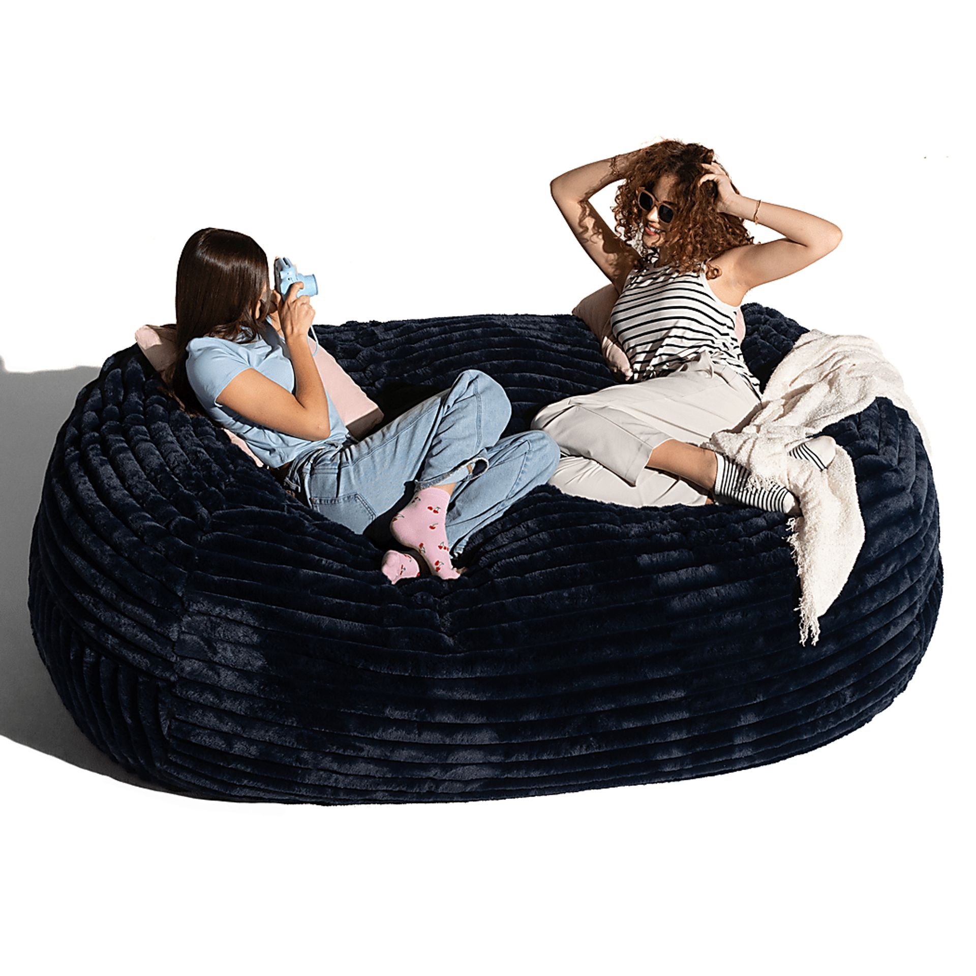 Saleia Blue Large Bean Bag Lounger - Image 3