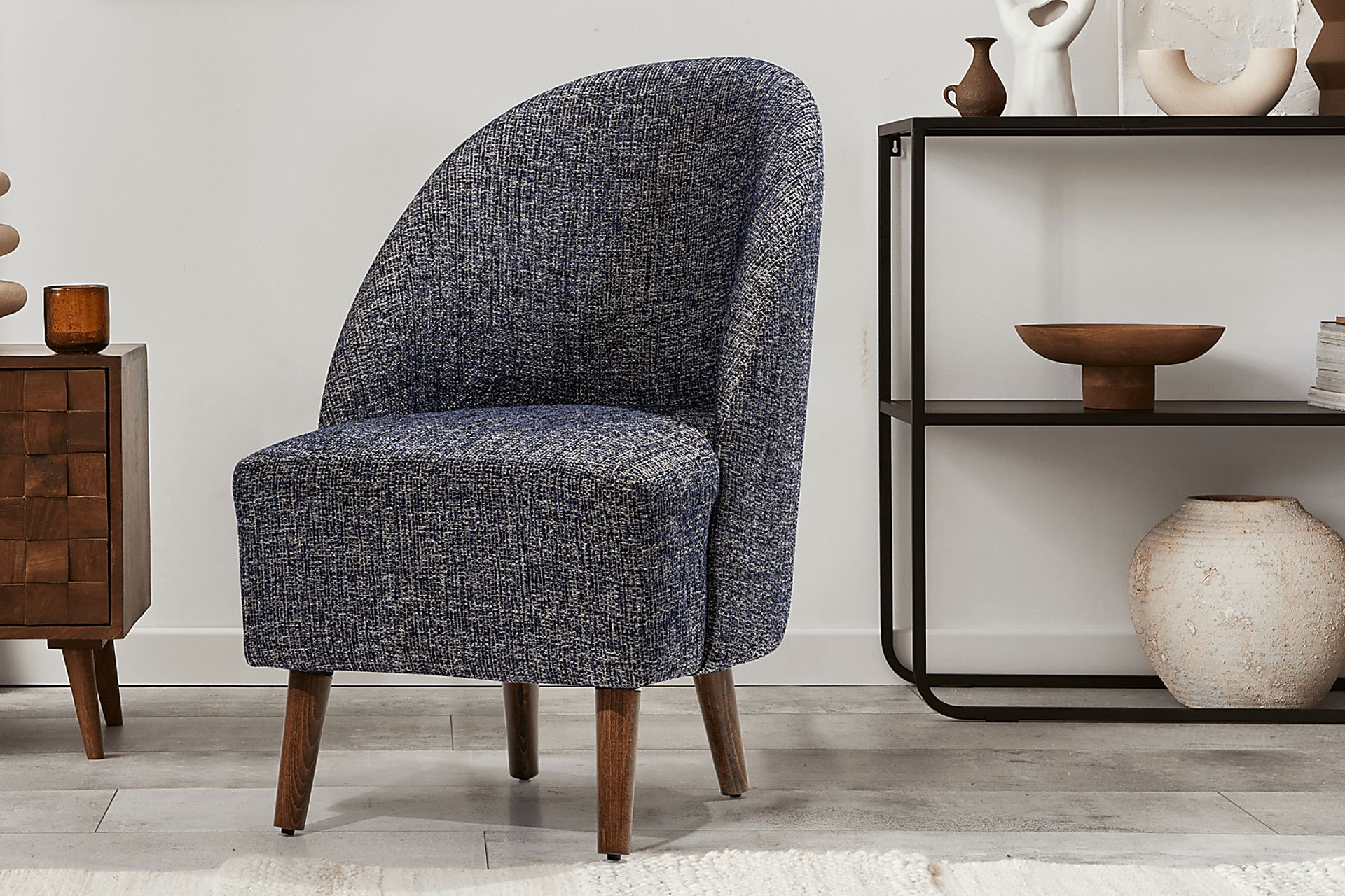 Salena Dark Blue Accent Chair - Image 2