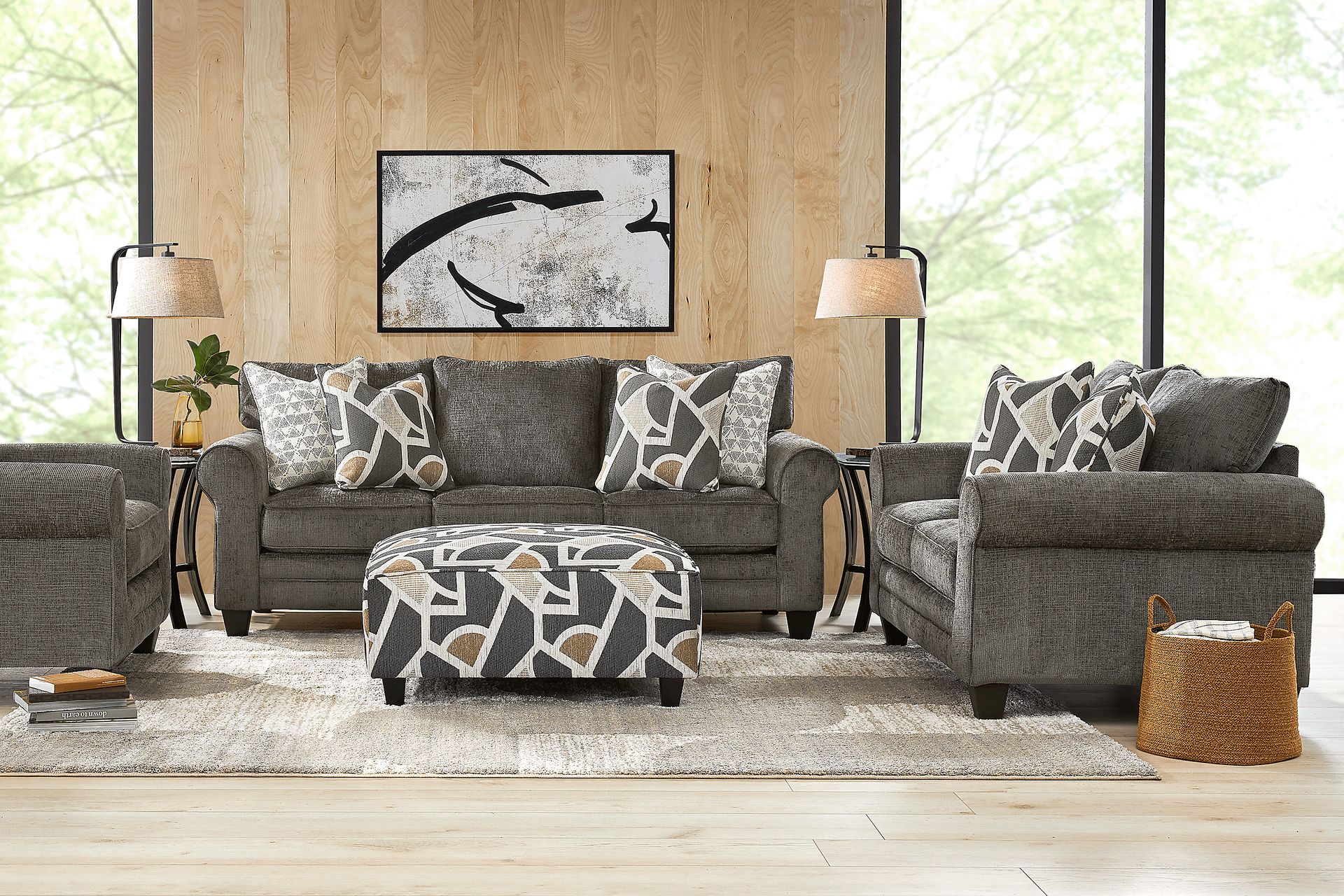 Salgado Charcoal 8 Pc Living Room - Image 1