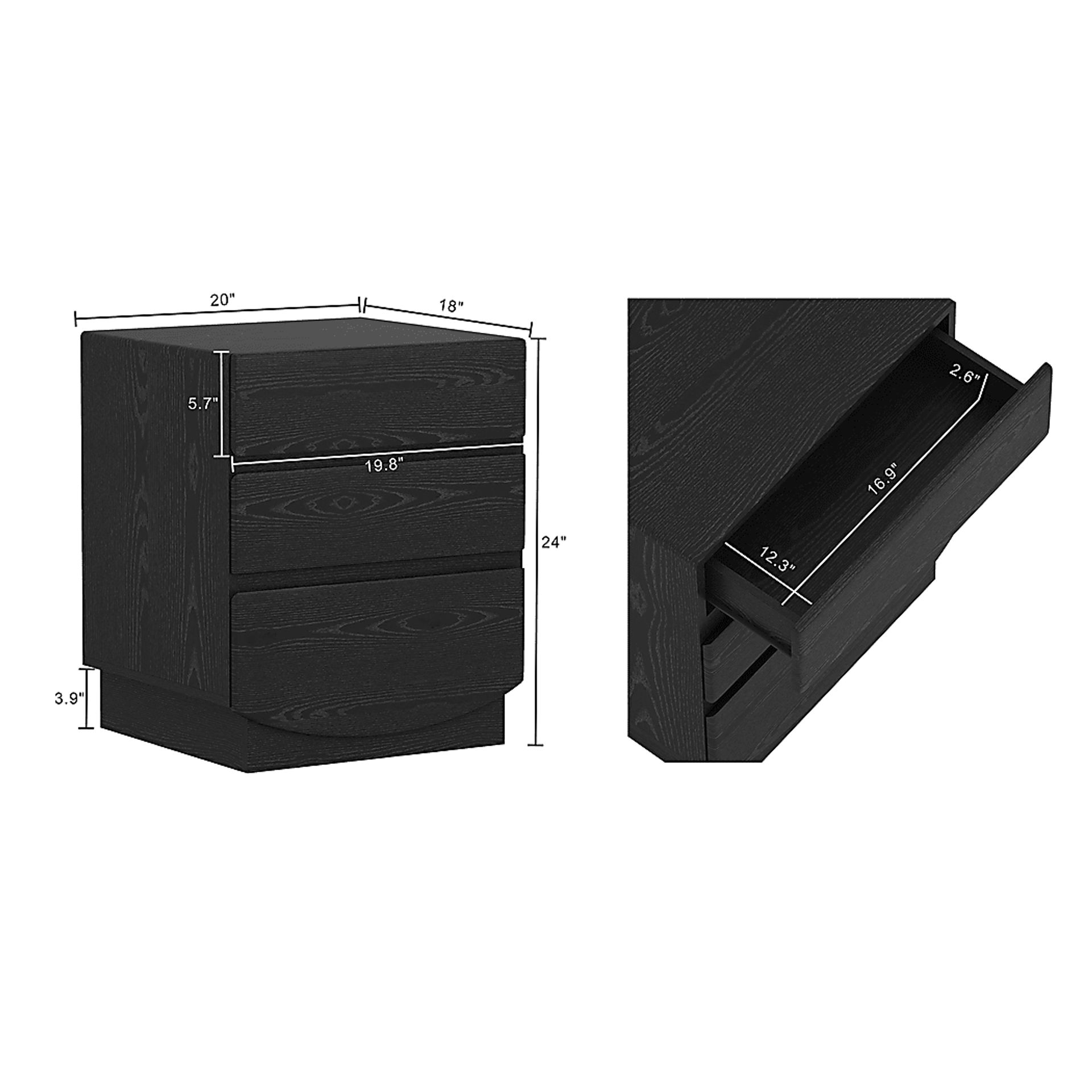 Salhu Black Nightstand - Image 7