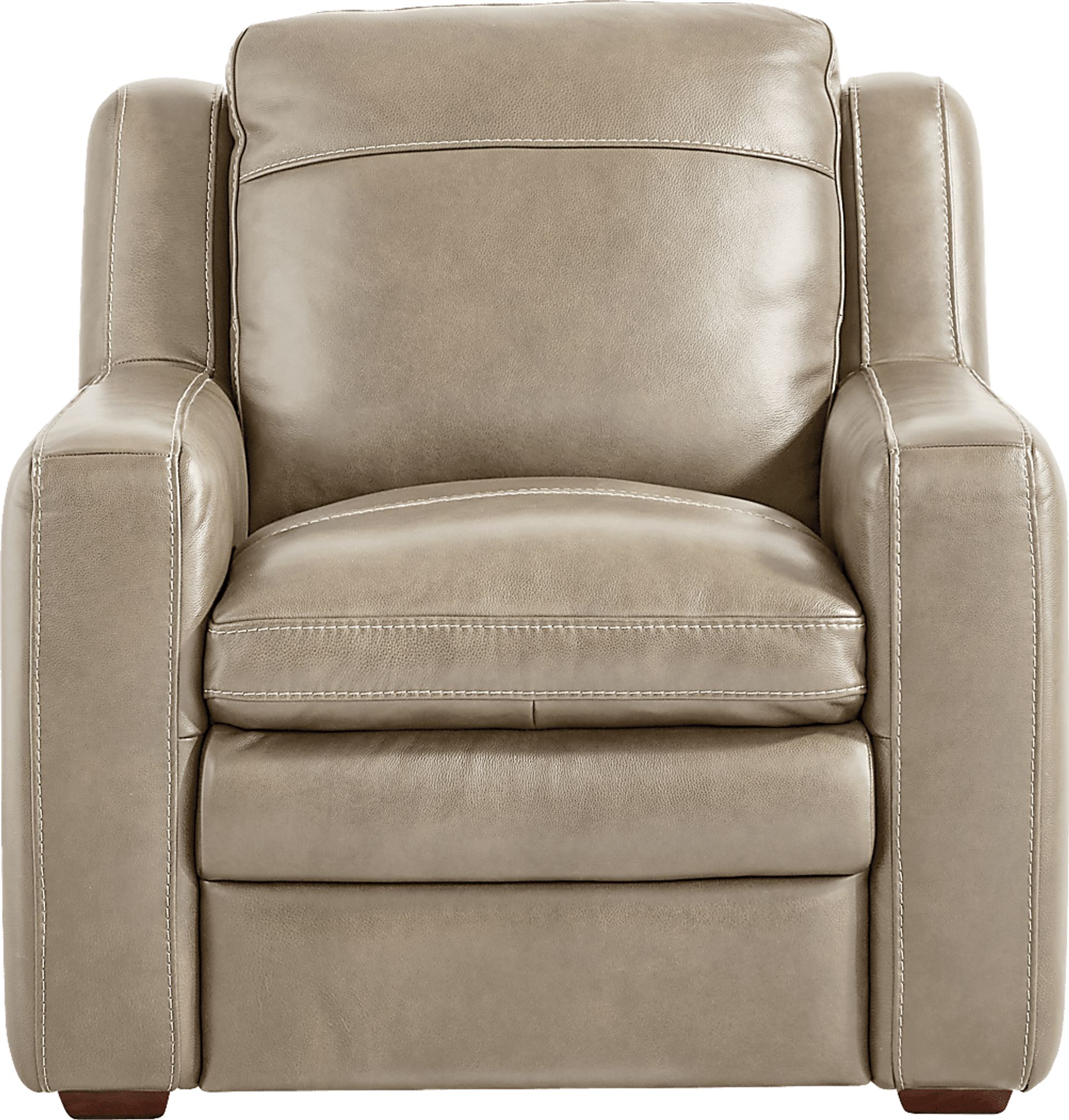 Salinger Beige Leather Chair - Image 2
