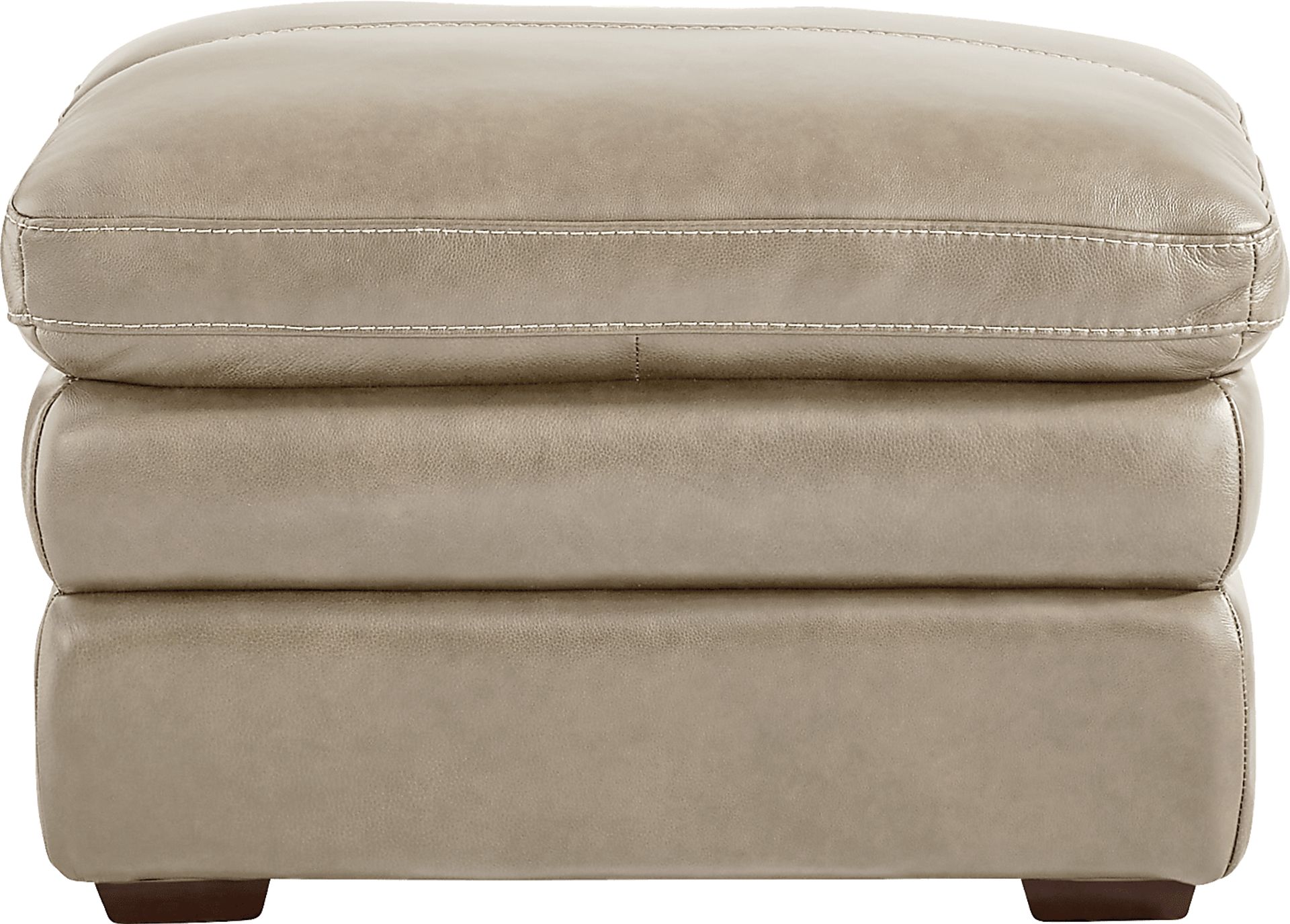 Salinger Beige Leather Ottoman - Image 2