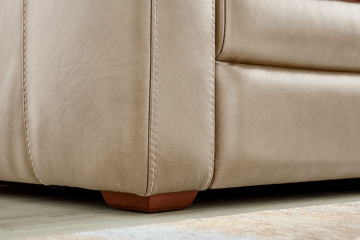 Salinger 2 Pc Beige Leather Living Room Set With Sofa, Loveseat | Rooms ...