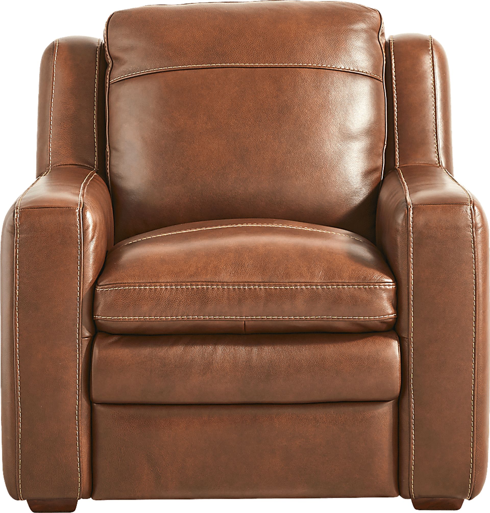 Salinger Brown Leather Chair - Image 2