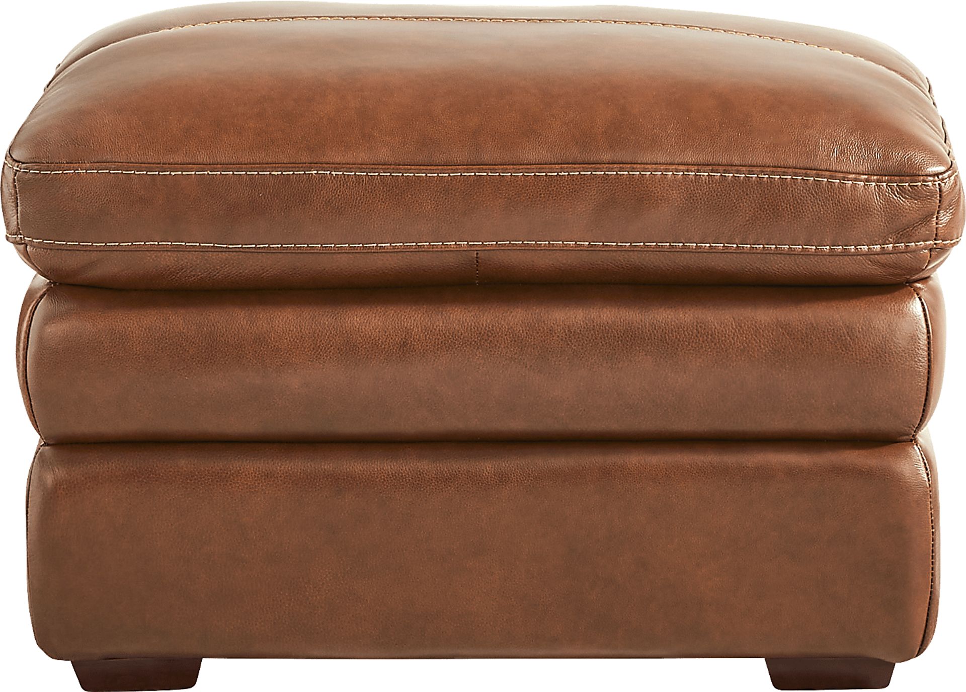Salinger Brown Leather Ottoman - Image 2