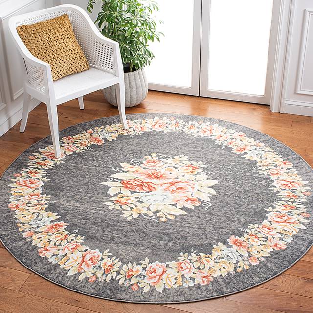 Salistry Gray/Pink 6'7 x 6'7 Round Rug - Thumbnail - Image 2