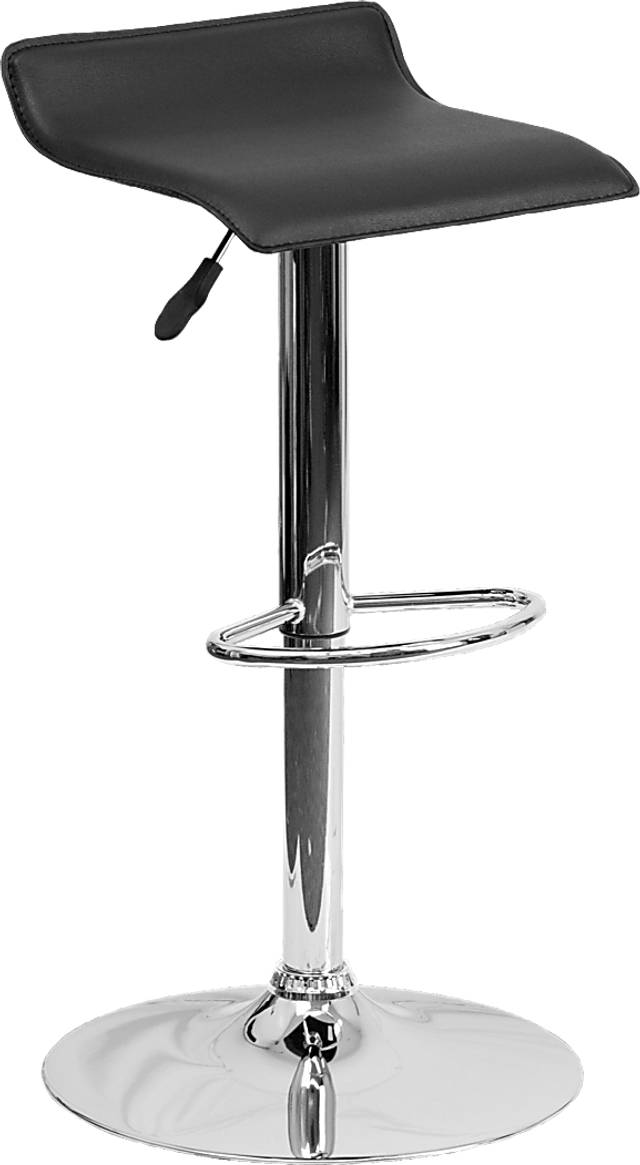 Salix Black Adjustable Swivel Barstool - Thumbnail - Image 1