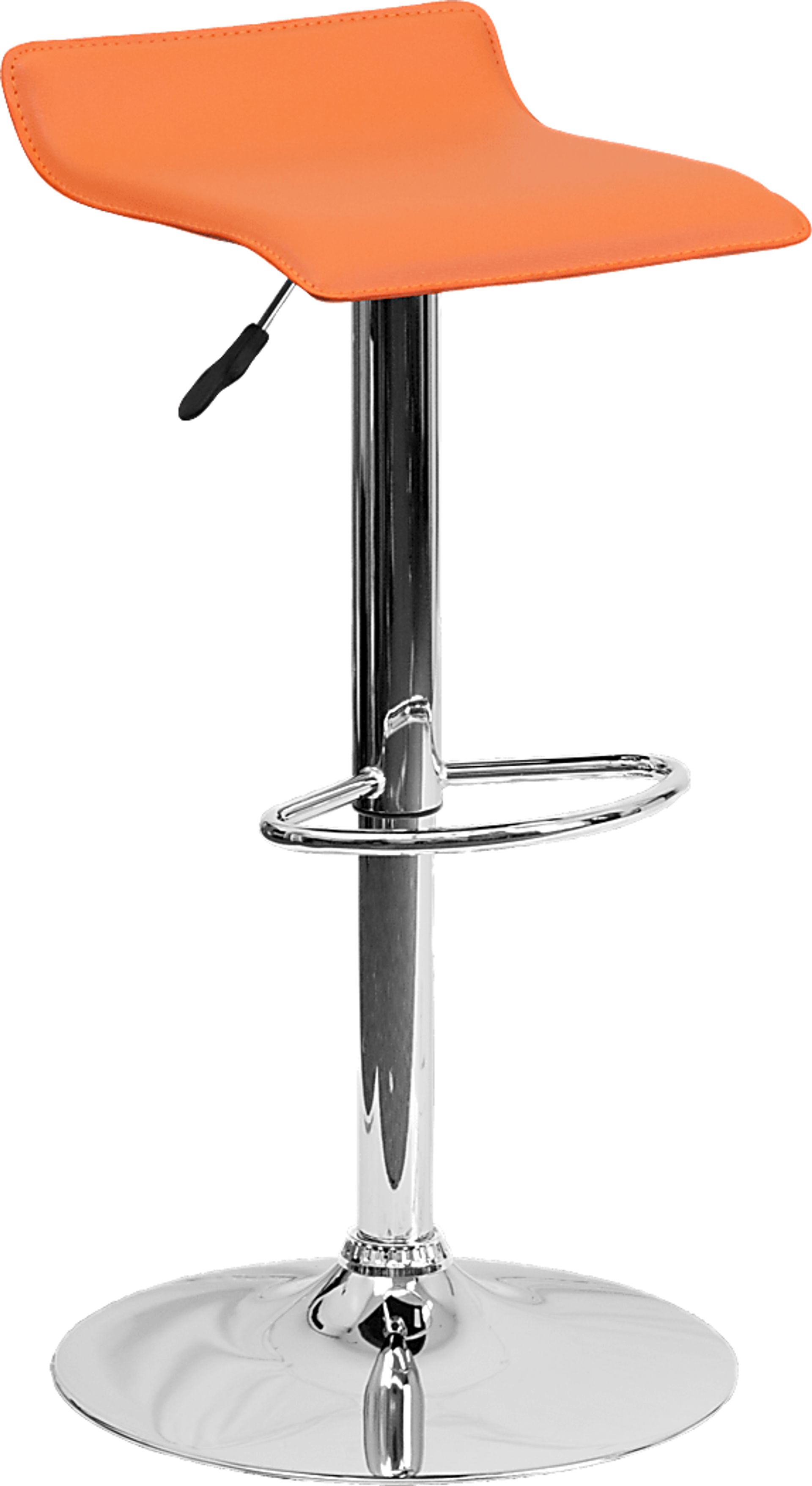 Salix Orange Adjustable Swivel Barstool - Image 1