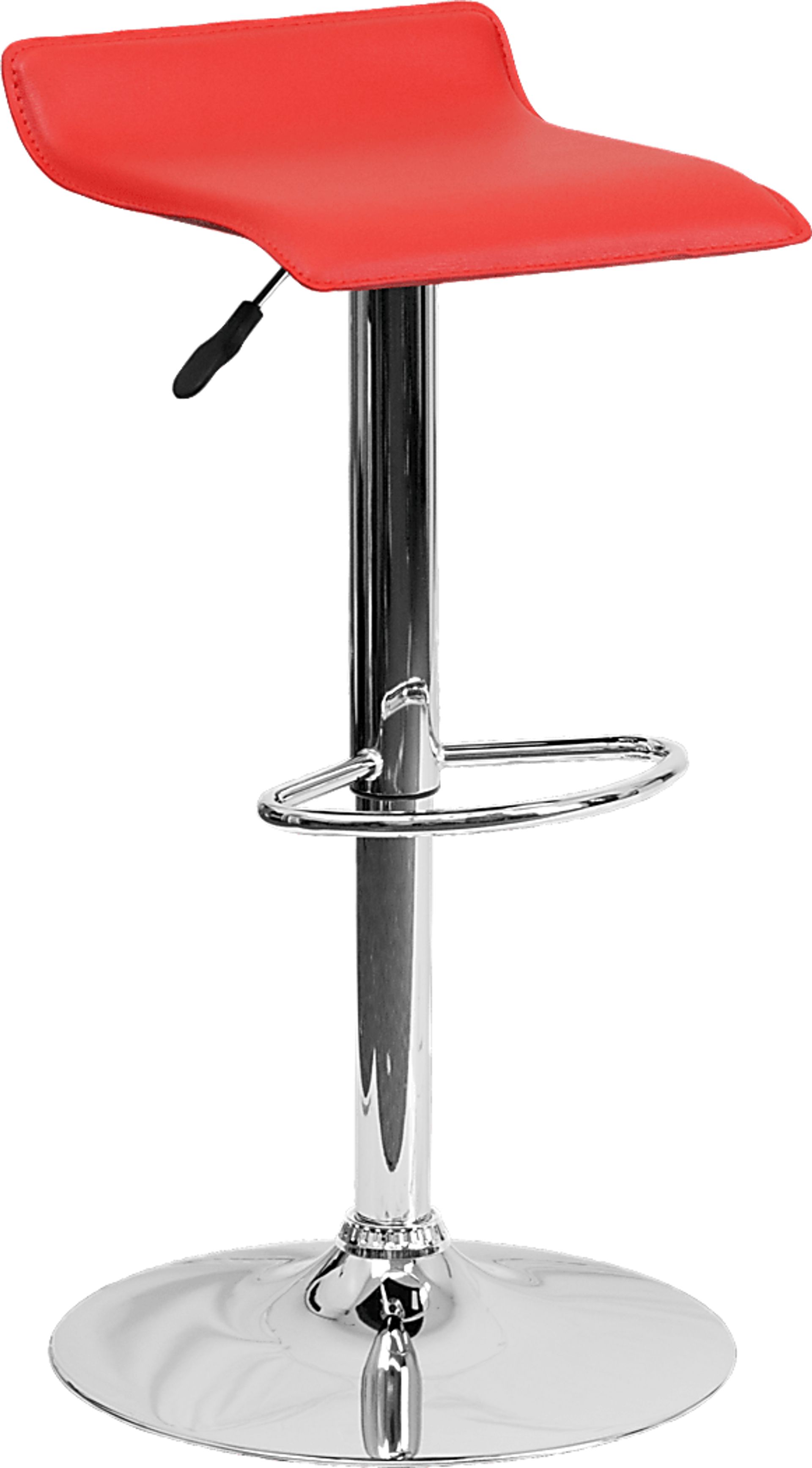 Salix Red Adjustable Swivel Barstool - Image 1