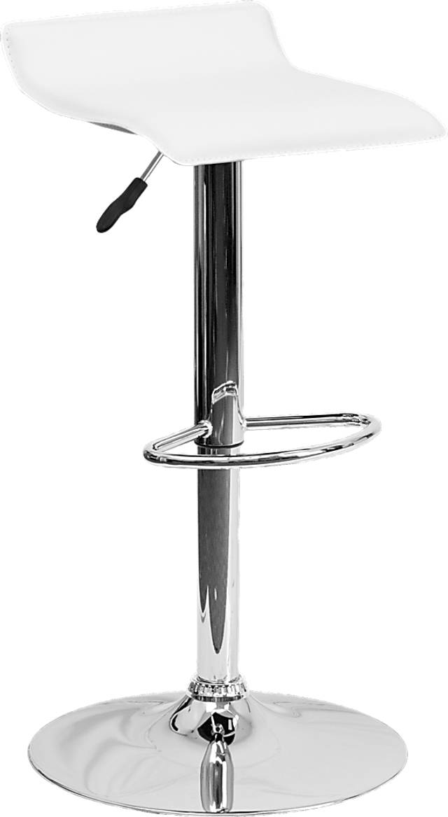 Salix White Adjustable Swivel Barstool - Thumbnail - Image 1