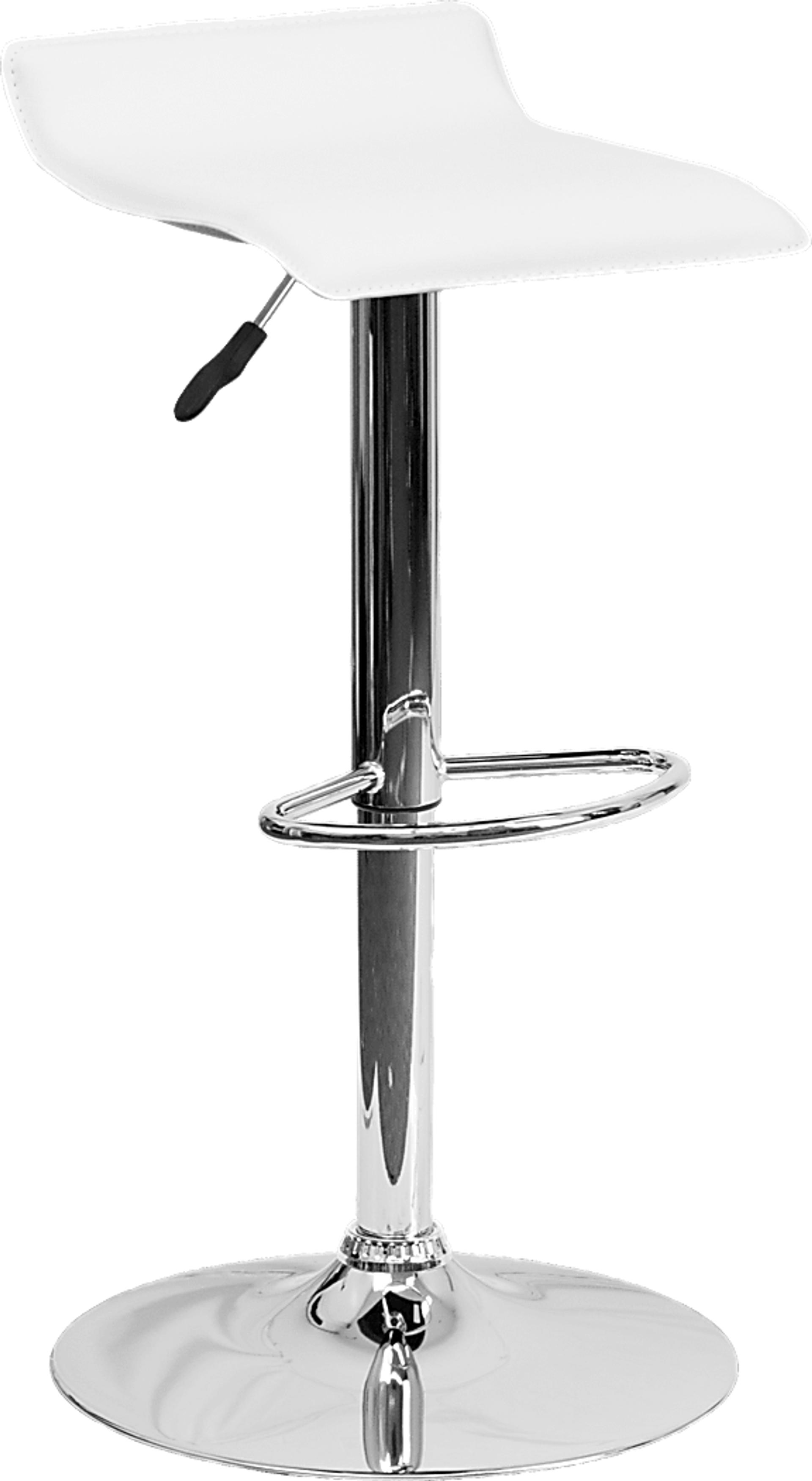 Salix White Adjustable Swivel Barstool