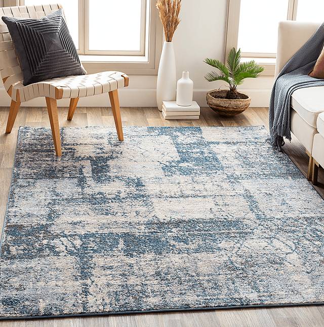 Salma Blue 6'7 x 9' Rug - Thumbnail - Image 4