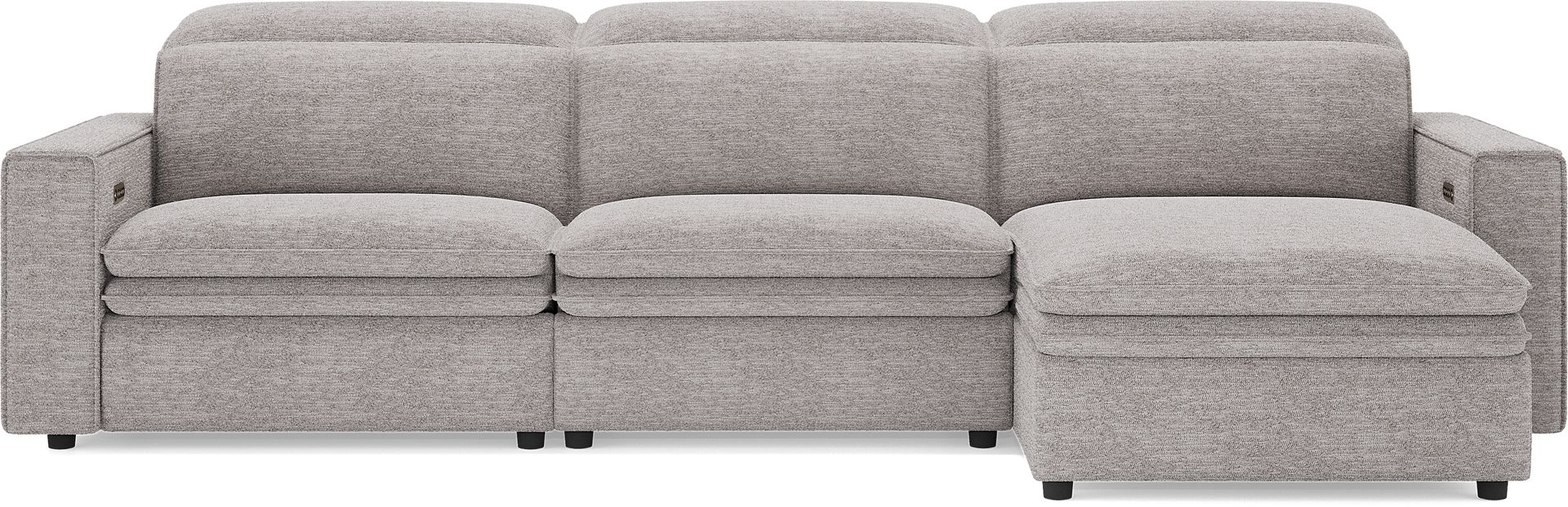 Salvator Street Gray 3 Pc Dual Power Reclining Sectional - Image 3