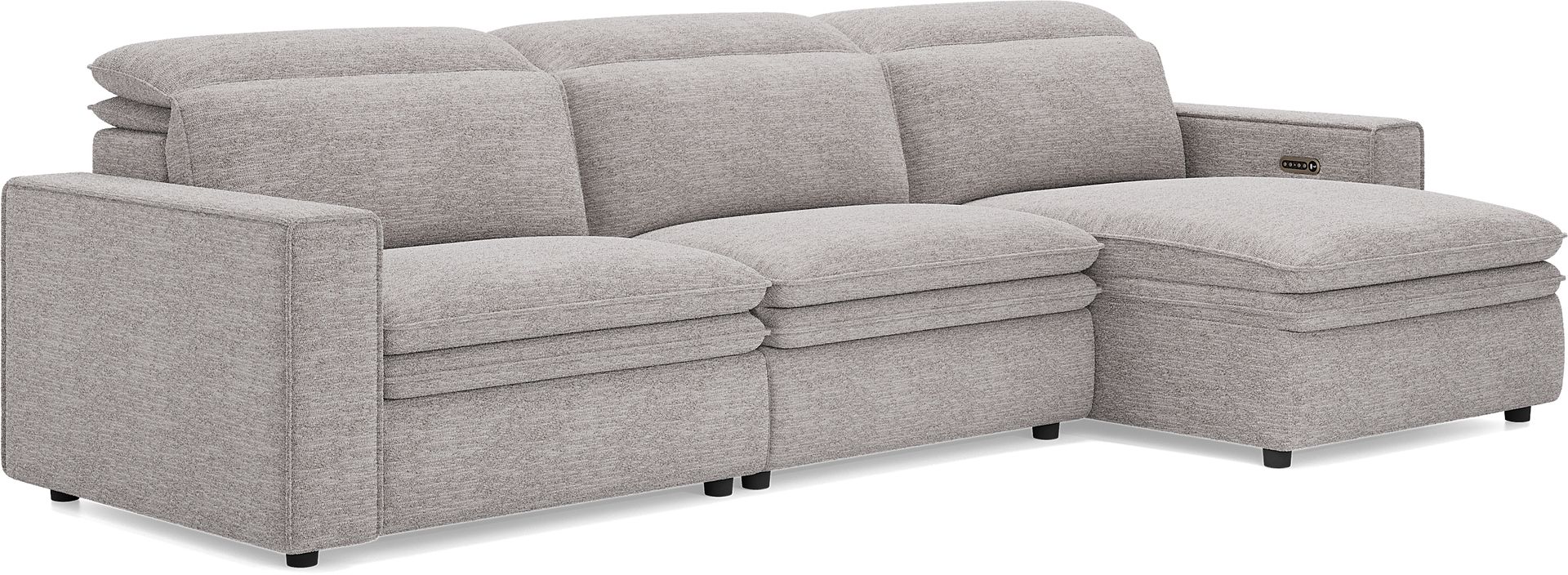 Salvator Street Gray 3 Pc Dual Power Reclining Sectional - Image 4