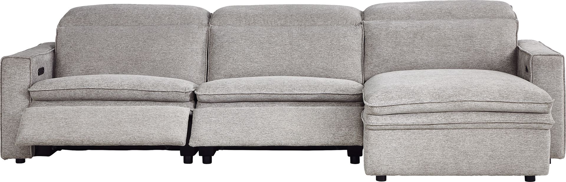 Salvator Street Gray 3 Pc Dual Power Reclining Sectional - Image 5