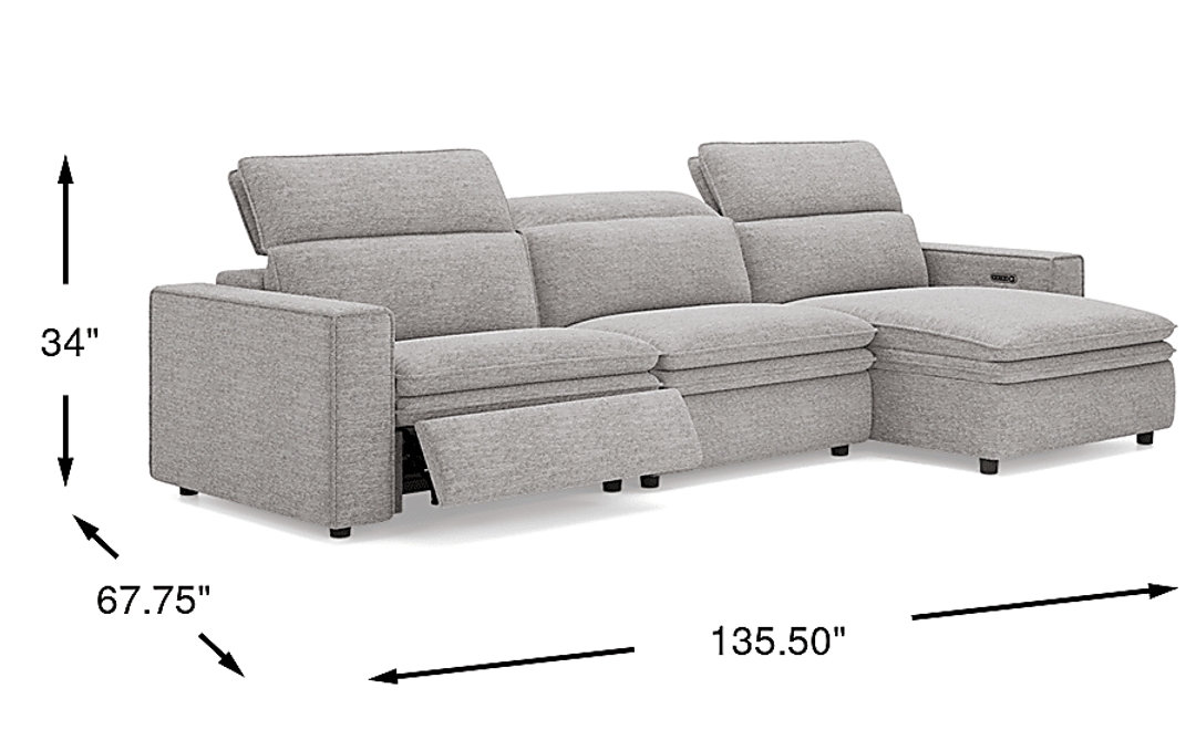 Salvator Street 3 Pc Dual Power Reclining Sectional
