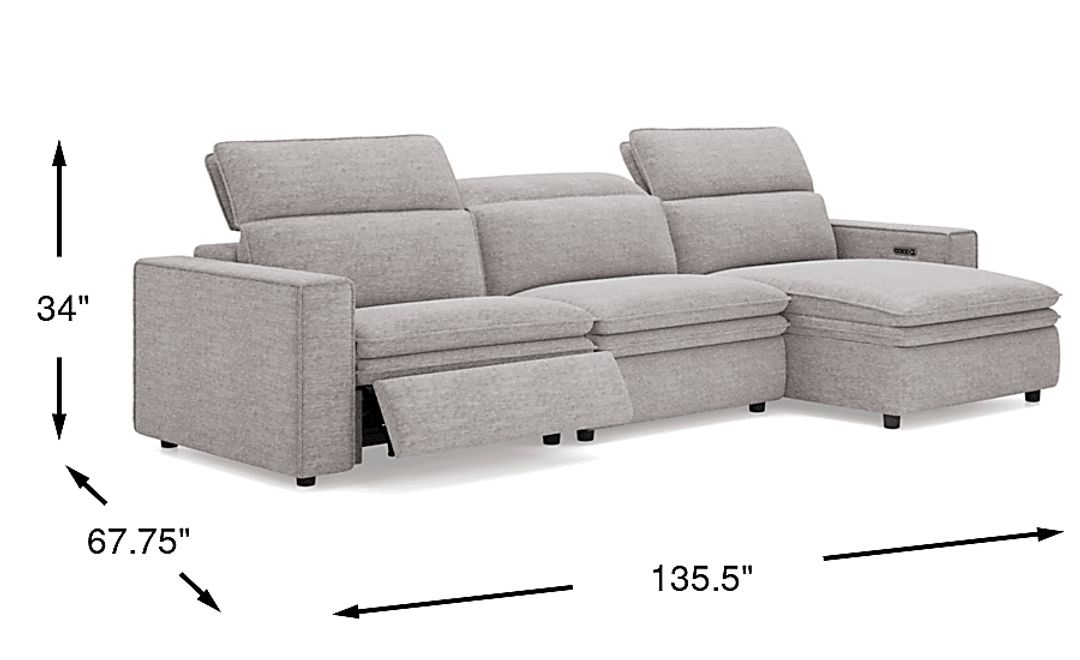 Salvator Street 3 Pc Dual Power Reclining Sectional