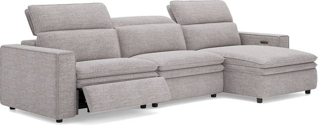 Salvator Street Gray 3 Pc Dual Power Reclining Sectional - Thumbnail - Image 1