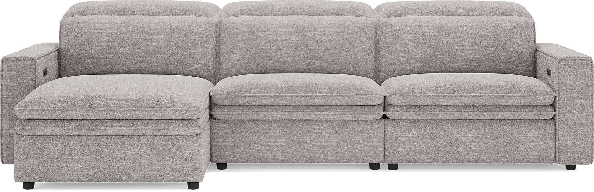 Salvator Street Gray 3 Pc Dual Power Reclining Sectional - Image 3