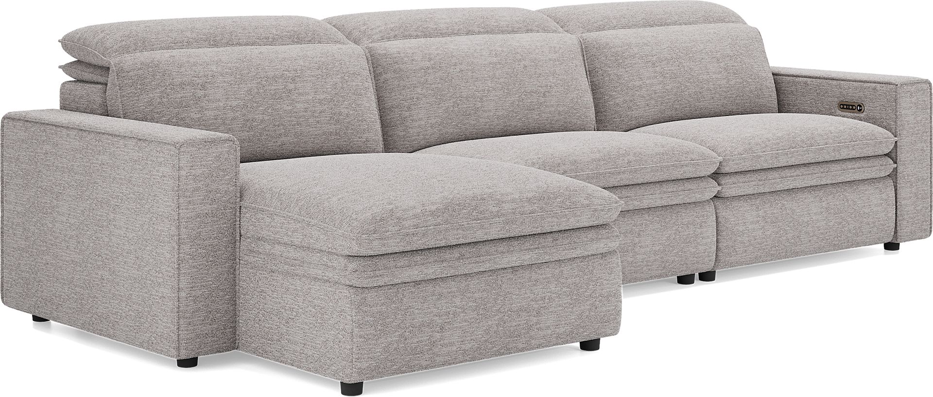 Salvator Street Gray 3 Pc Dual Power Reclining Sectional - Image 4