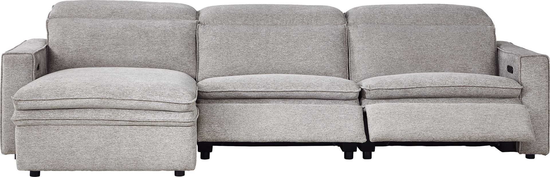 Salvator Street Gray 3 Pc Dual Power Reclining Sectional - Image 5