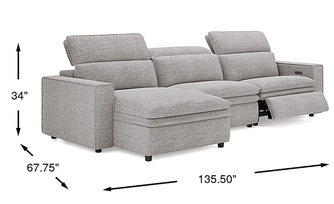 Salvator Street 3 Pc Dual Power Reclining Sectional
