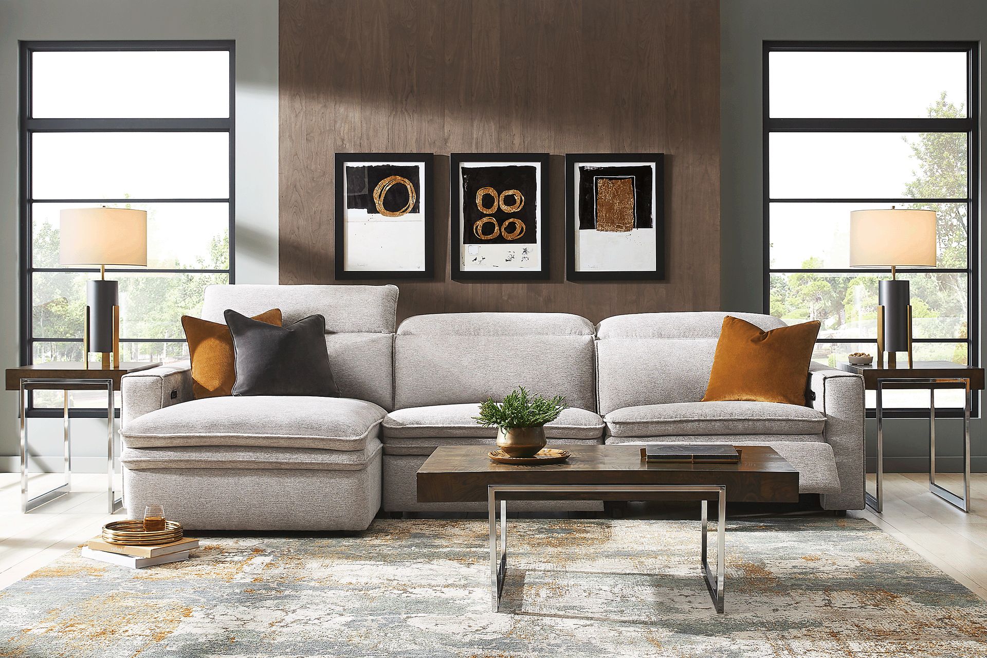 Salvator Street Gray 3 Pc Dual Power Reclining Sectional - Image 2