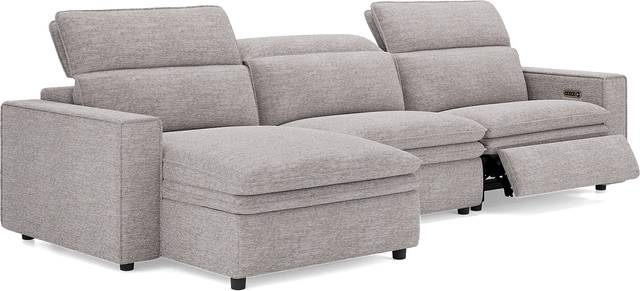 Salvator Street Gray 3 Pc Dual Power Reclining Sectional - Thumbnail - Image 1