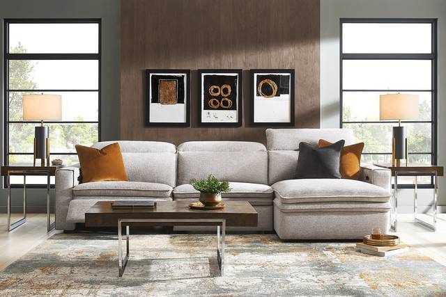 Salvator Street Gray 3 Pc Dual Power Reclining Sectional - Thumbnail - Image 2