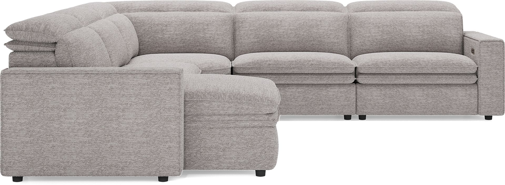 Salvator Street Gray 5 Pc Dual Power Reclining Sectional - Image 2